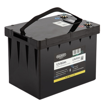 Литиевый тяговый аккумулятор Gelbert LiFePO4 (12V/80Ah/80А/600Wh) BT/Display